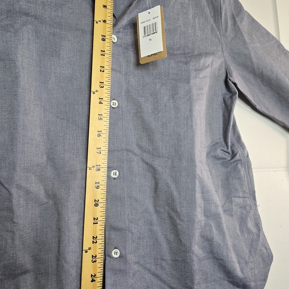 A.P.C. Dress Shirt Buttun Up Collar Blue Oxford Cut Long-sleeved Buttons On Cuff - Picture 7 of 11